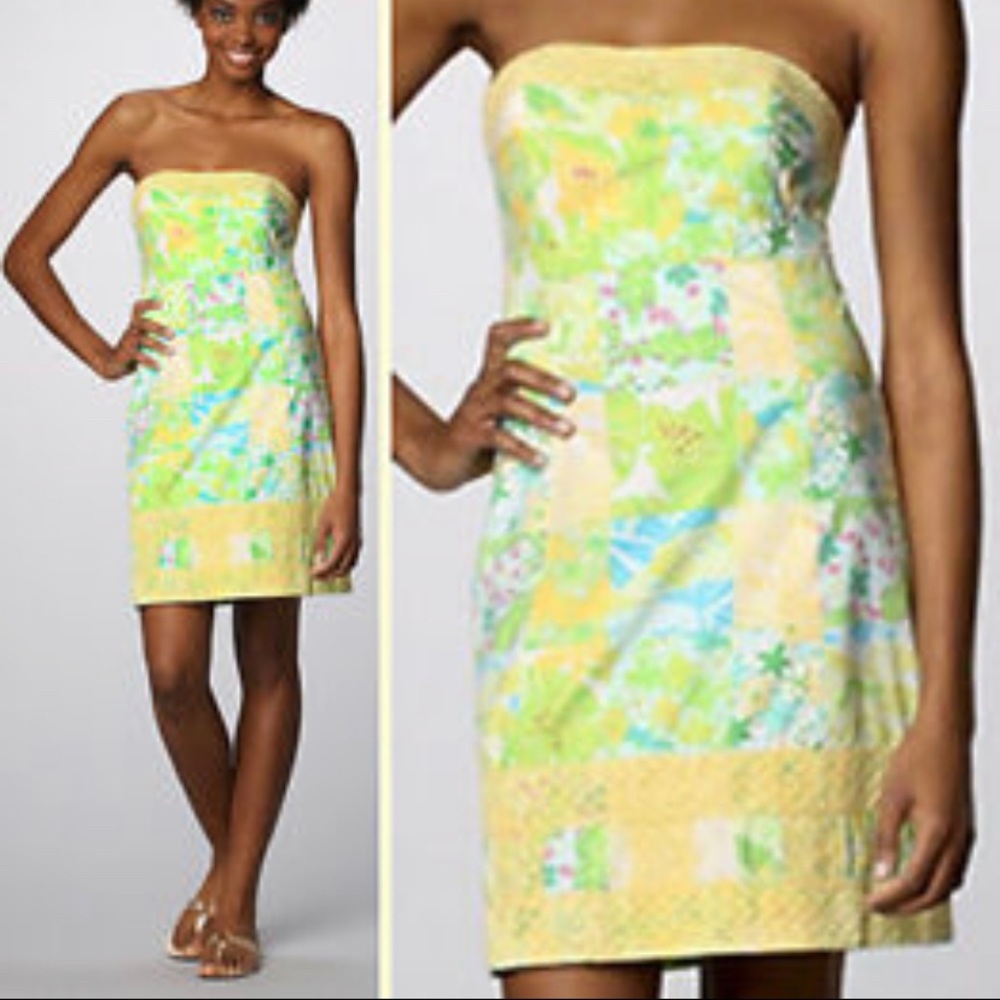 Lilly Pulitzer dress Yellow Green Blue